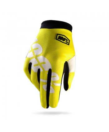 GUANTES 100% ITRACK NEON YELLOW